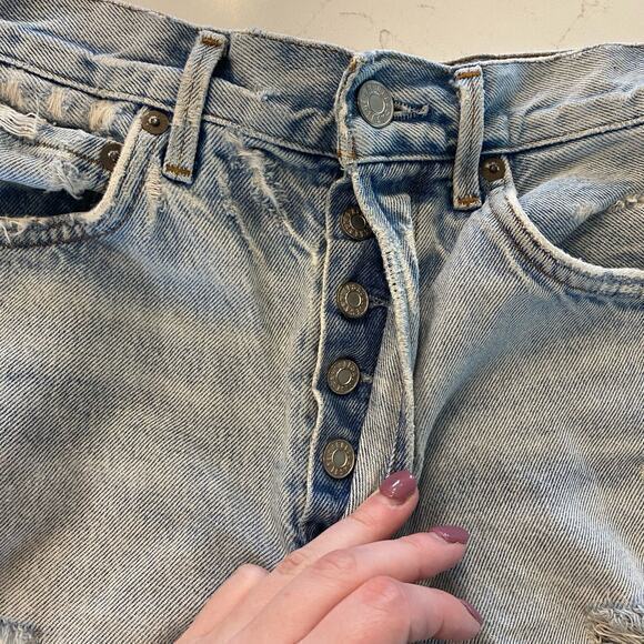 AGOLDE Jaden Shorts Distressed Jean Shorts Size 25‎ - Picture 6 of 9